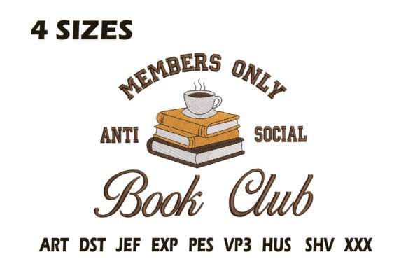 Anti Social Book Club Embroidery Design