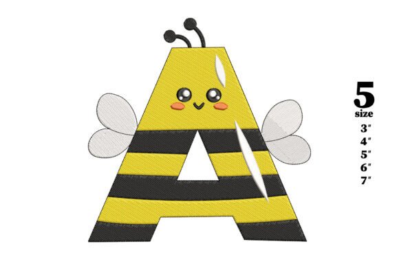 Bee in the Shape of the Letter a: A Unique Embroidery Design for Every Creator