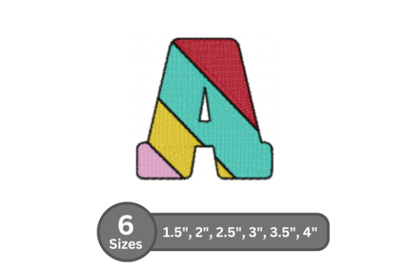 Candy Stripe Alphabet -a: A Bold Embroidery Font