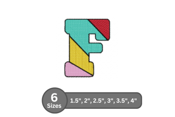 Candy Stripe Alphabet - F: A Bold Fill Stitch Font
