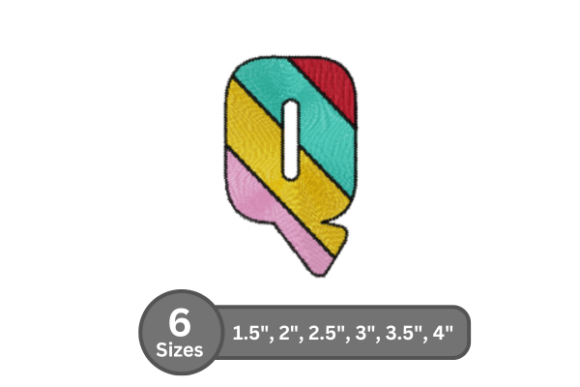 Candy Stripe Alphabet - Q: A Bold Stitch for Personalized Projects
