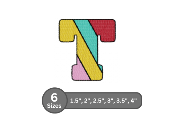 Candy Stripe Alphabet - T: A Practical Review for Embroidery Designers