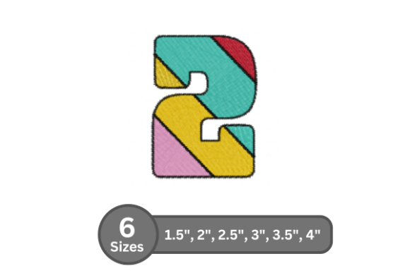 Candy Stripe Number -2: A Bold Embroidery Font
