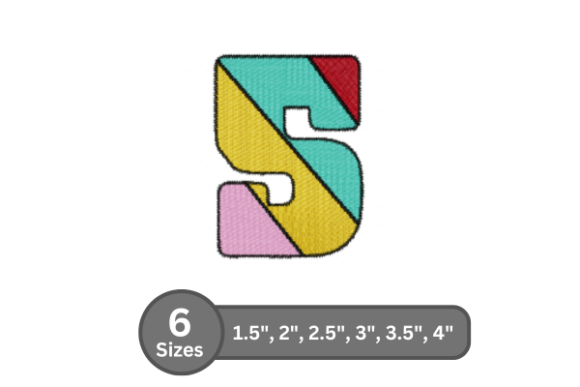 Candy Stripe Number -5: A Bold Embroidery Typeface