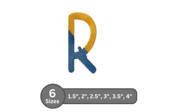Chalk Split Alphabet -R: Bold Fill Stitch Font