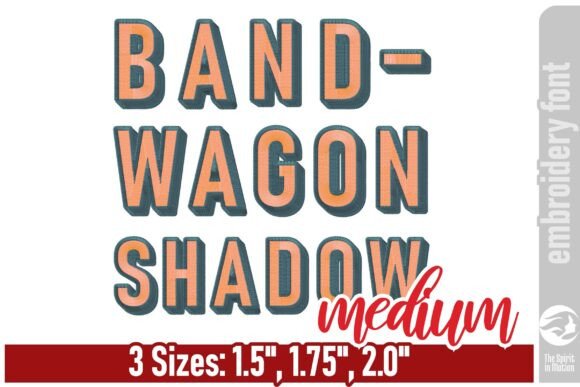 Defining Impact with Bandwagon Shadow Embroidery Font - M in Modern Apparel