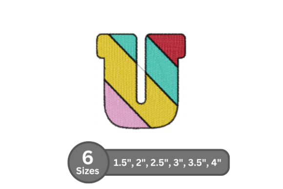 Mastering the Candy Stripe Alphabet -U: A Guide to Professional Fill Stitch Embroidery