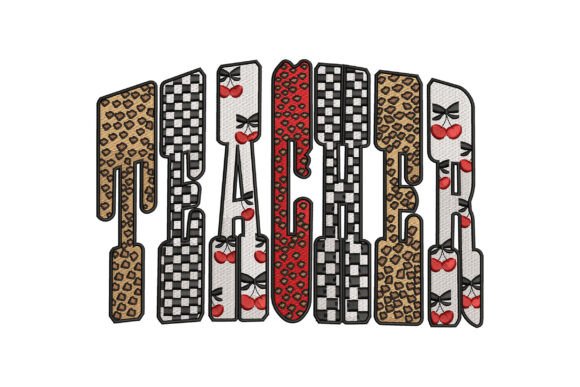 Retro Checker Cherry Leopard Teacher: A Stylish Update for Your Fabrics