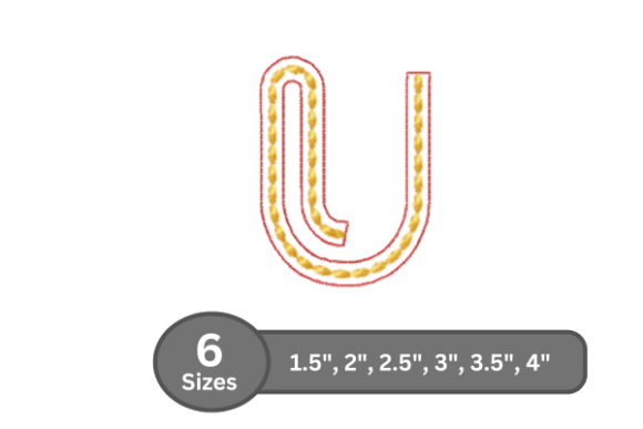 Rope Twist Alphabet - U: A Bold Embroidery Font