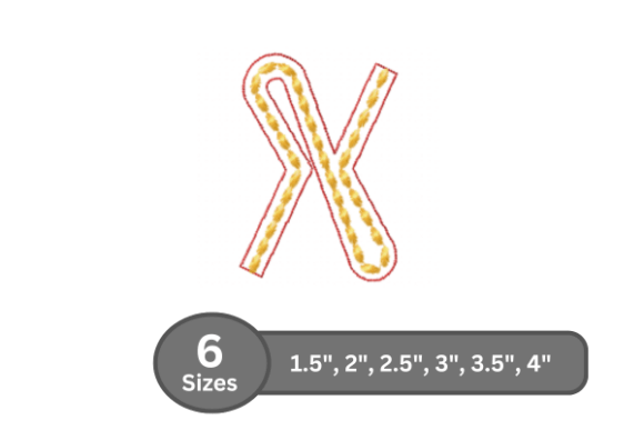 Rope Twist Alphabet -X: Bold Embroidery Typography