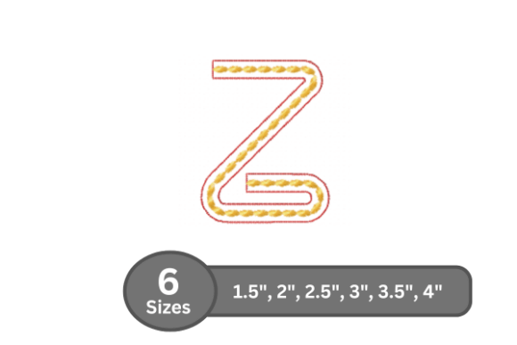 Rope Twist Alphabet - Z: Elevating Machine Embroidery with Textured Precision