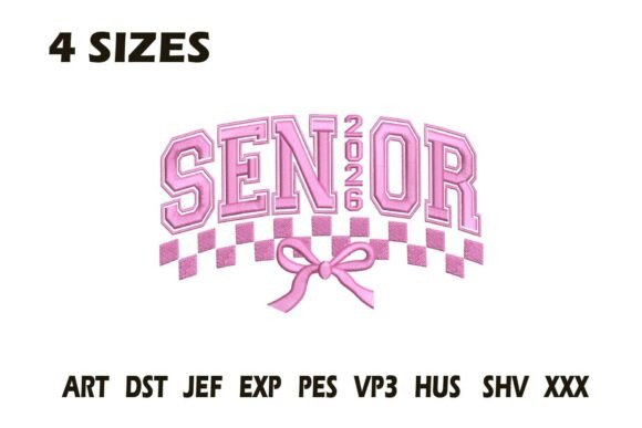 Senior 2026 Bow Embroidery Design File: A Whimsical Touch for Your Fabric Projects