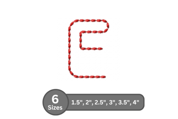 Soft Cord Alphabet -E: A Bold Embroidery Font