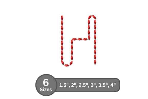 Soft Cord Alphabet -H: A Guide to Professional Fill Stitch Embroidery