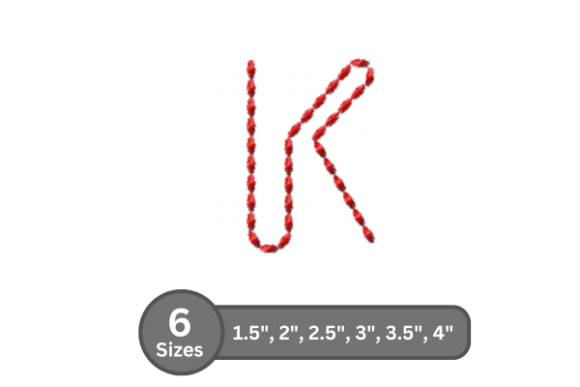 Soft Cord Alphabet -K: A Guide to Professional Fill Stitch Embroidery